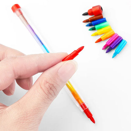 Building Block Crayons 10 Colors Children's Doodle Painting Coloring Creative Painting Crayons Non-Messy Removable Crayons