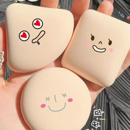 1-10pcs Round Square Triangle Shape Makeup Sponge Puff Dry Wet Dual-use Soft Cotton Candy Air Cushion Foundation Powder Puff