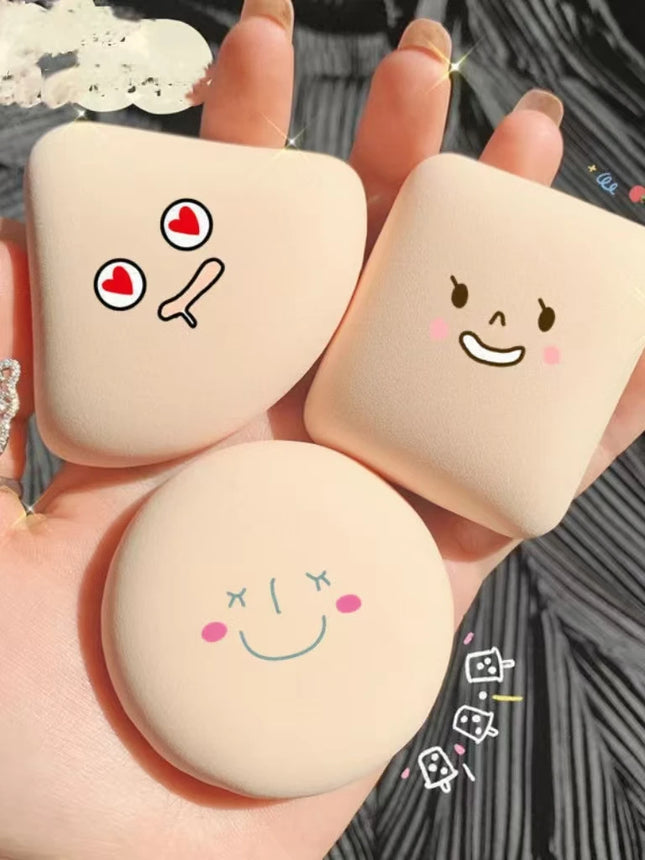 1-10pcs Round Square Triangle Shape Makeup Sponge Puff Dry Wet Dual-use Soft Cotton Candy Air Cushion Foundation Powder Puff
