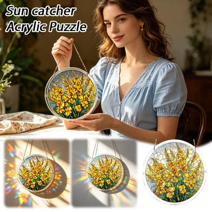 Acrylic Puzzle DIY 3D Puzzle Suncatcher Window Hanging Garden Decor Birthday Gifts For Women Home Ornament