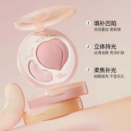 Little Ondine Cosmetics Double Effec Combination High Gloss Powder Blusher Plate Facial Repair Multi-purpose Brighten Makeup