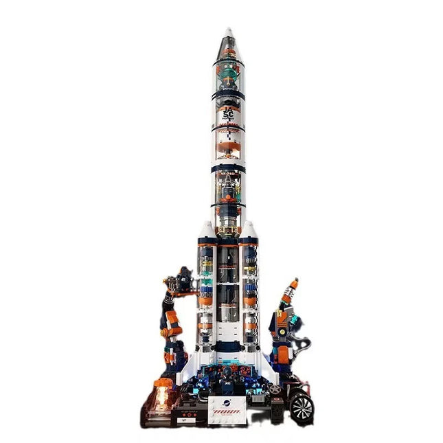 JAKI space exploration series, Dawn advanced super rocket core module building blocks assembly model, boy's birthday gift toy