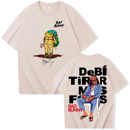 Debi Tirar Mas Fotos World Tour 2026 Bad Bunny Graphic T-Shirts Men Women Loose Casual Cotton Tees Street Hip Hop Oversized Tops