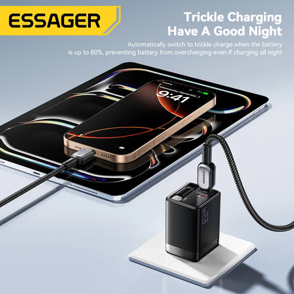 Essager 100W Type C To Type C Cable For iPhone16 15 Xiaomi Samsung Huawei PD Fast Charging For Macbook Tablet Laptop LED Cable