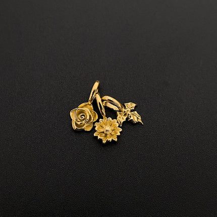 eManco Gold Color Stainless Steel Diverse Flower Charms Natural Style for DIY Jewelry  Everyday Use Factory Direct Sales