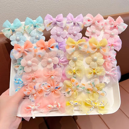 6/10/12pcs Children's Bow 10 Piece Hair Clip Cute Baby Headwear Princess Hair Clip Headwear Kids Gift