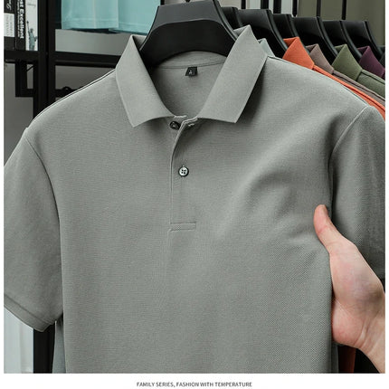 Men's 100% Cotton Polo Shirt - Summer Casual Breathable Tee, 19 Colors, Ideal for Golf and Sports, Business Casual, Silk-Like Finish