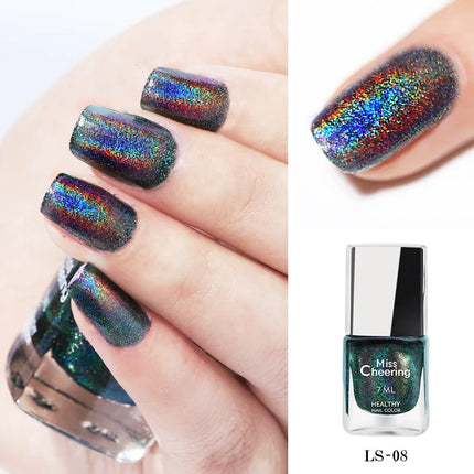 Misscheering 7ml Nail Gel Polish Glitter Laser Nail Polish Colorful Sparkling Sequins Soak Off  Varnish Nail Art Decoration