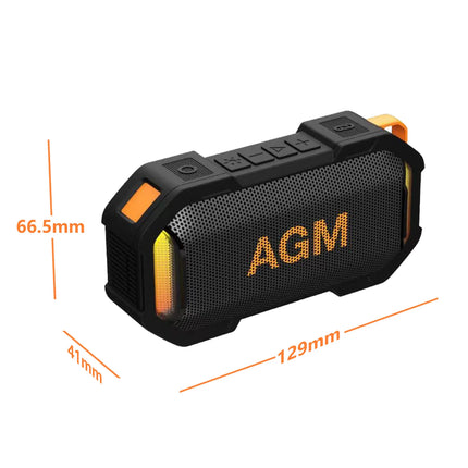 AGM Outdoor Wireless Speaker Bluetooth 5.3 Speaker Stereo Sound IPX7 Waterproof RGB Light Speaker