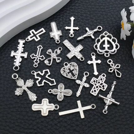 20/100 Styles Antique Silver Crosses - Perfect for Handmade Jewelry like Necklaces, Bracelets & Earrings"