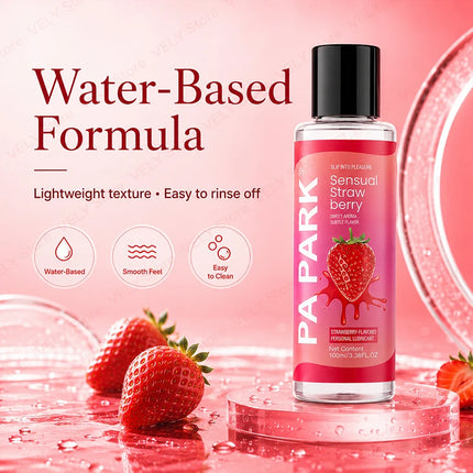 100ml Strawberry Lubricant – Water-Based Personal Lubrication, Portable Travel Size, Smooth Non-Sticky Glide, Intimate Comfort for Couples, Bedroom Fun, Adult Toys, Easy Cleanup, Men & Women, Sensual Gel for Romantic Nights