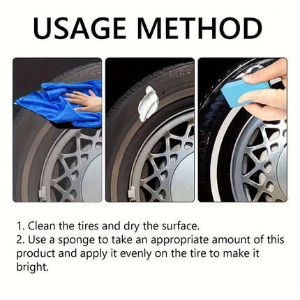 Car Tire Repair Kit & Panel Renewal Wax Coating Agent Car Plastic Back To Black Shine Gloss Long-Lasting Tire Polish Wax