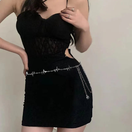 Bohemia Single-layer Lightning Shaped Alloy Waist Chain Street Photography Women's Body Chain Jewelry