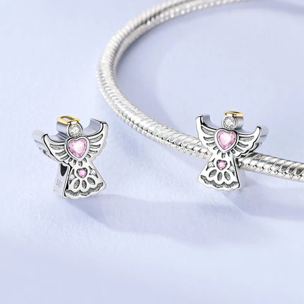 925 Sterling Silver Virgin Goddess Blessing Dangle Prayer Angel Pendant Charms Fit Original Necklace Bracelet DIY For Women Gift