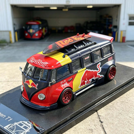 Liberty 1:64 Vw T1 Diecast Car Model Widebody Lowered Gulf Livery 2026 New Alloy Modified Van For Collectors Desktop Display Toy