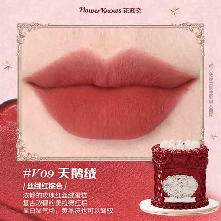 Flower Knows Midsummer Fairytales Series Mirror-shaped Lip Gloss Moisturizing And Non-sticky Lipstick
