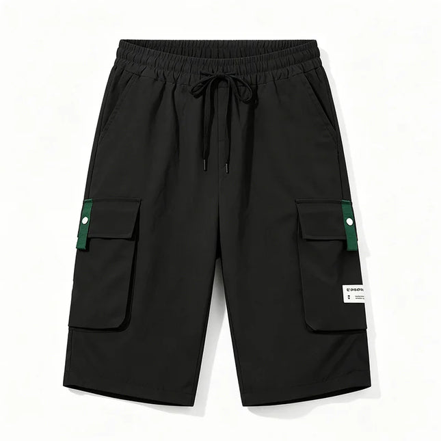 Summer Men Cargo Shorts Multi Pocket Elastic Drawstring Waist Loose Casual Outdoor Sports Workout Daily Beach Streetwear Bottoms