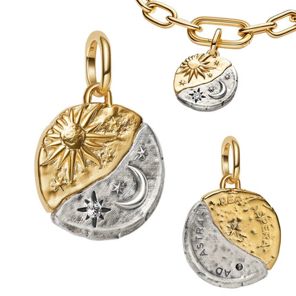 Coin Pendant Charms 925 Silver Vintage Round Seal Metal Golden Skull Compass Medal Beads Bracelets Necklaces Parts Fine Jewelry