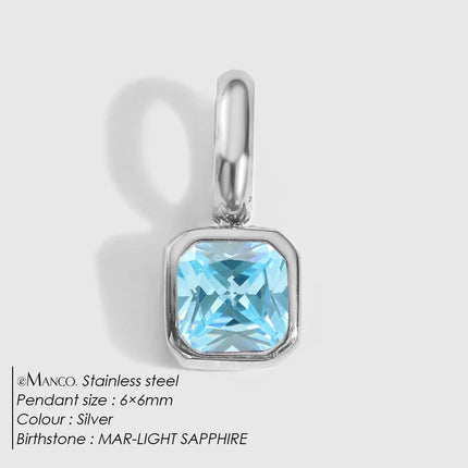 eManco 14K Gold Plated Octagon Metal Charms Stainless Steel Birthstone Pendant  for DIY Necklace Bracelet Jewelry