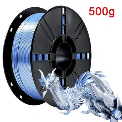 Dual Color Filament Silk PLA 1.75mm 1kg/500g/250g 3D Printer Filament High SpeedShiny PLA Multicolor Black Red Blue Bundle