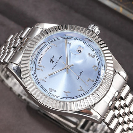 Business Mens Watches Stainless Steel Luxury Quartz Movement Wristwatch Clock Casual Chronograph for Holiday Couple Gift