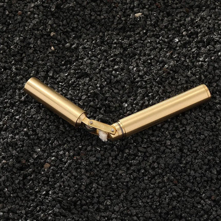 New Brass NunchakuLighter Windproof Mini RetroGrinding Wheel Ignition FlintFireless Men's Smoking ToyGift