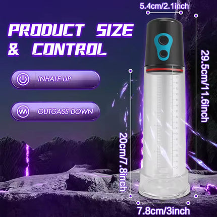 Automatic Penis Pump Male Enlarger Extend Erection for Men Sex Toy Adult Penis Entender Extendable Pump for Enhanced Pleasure