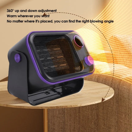 1200W PTC Ceramic Desktop Heater Quiet Quick Heating 2 Speed Settings Overheat Tip Over Safety Indoor