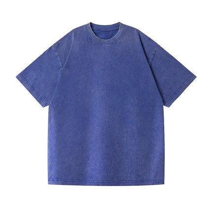 350gsm Men's Washed Vintage T-Shirts Street Hip Hop Retro Punk T Shirt men Harajuku Casual Cotton Short Sleeve Acid Wash Tops