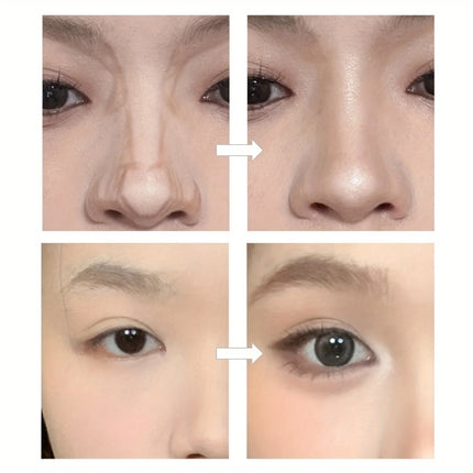 Highlighting & Bronzer Stick: Long Lasting Corrector with Brush, Brightening Concealer Pen, Nose Shadow, and Contouring