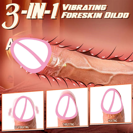 Realistic Dildos for Women Telescopic Vibrator Heating G Spot  Anal Vaginal Stimulation Strap on Masturbation Massager Sex Toys