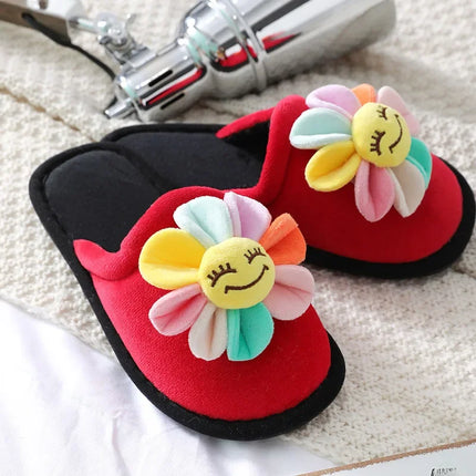Autumn/winter Warm Cotton Slippers Women's Cartoon Peach Heart Design Floor Anti-slip Home Slippers For New Mothers
