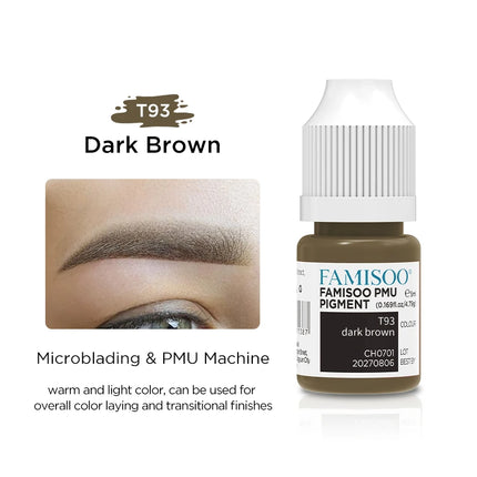 FAMISOO 5ML Eyebrow Tattoo Ink Professional Pigment for Eyeliner Black Tattoo Microblading Paint Ink For Semi Permanent Makeup