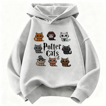 Potter Cat Graphic Hoodie Kids Cat Children's Sweatshirt Hoody for Boys Girls Autumn Winter Casual Hoodies