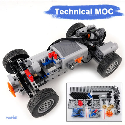 4WD MOC RC Car Parts Kit Chassis Electric Set Four-Wheel Drive Technical Chassis Bricks IR Remote Control Reciever  for legoeds