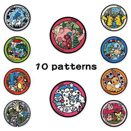 25mm 500Pcs/Roll Pokemon Self-Adhesive Stickers Pikachu Eevee Squirtle Round Decals for Scrapbook Envelope Sealing Craft Gifts