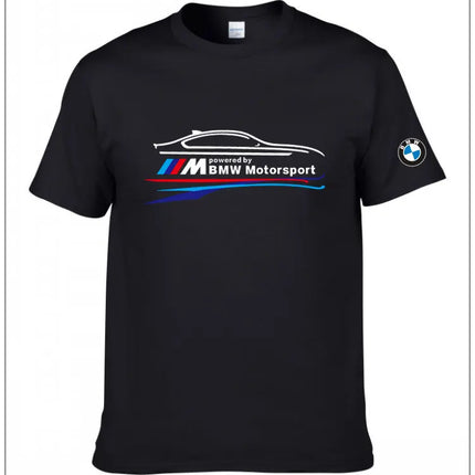 BMW Official Summer Short-sleeved T-shirt Car Classic Simple Logo Men's Women's Clothing Printing Pure Cotton Fashion High-end
