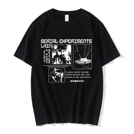 Anime Serial Experiments Lain T-Shirt Men Women Graphic T Shirts Unisex Iwakura Manga Girl Sci Fi Short Sleeve Tee Tops 62463