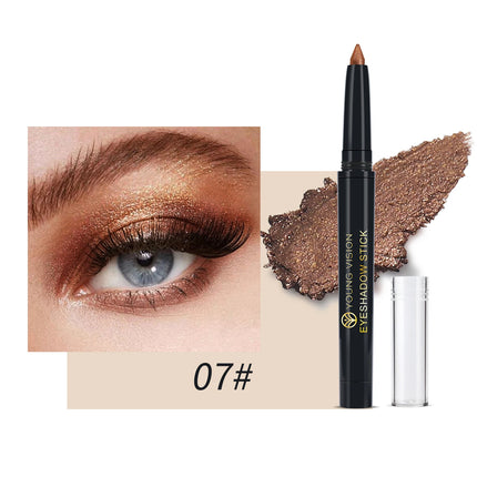 YOUNG VISION 12 Color Eyeshadow Stick Waterproof  Pearl Shimmer cream formula easy to color fine and smooth Woman makeup