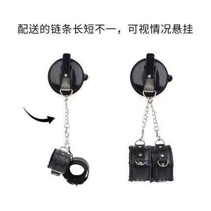 Sex Products PU Leather Handcuffs Footcuffs Sex Bondage Restraints Wrist Ankle Cuffs Product Adult Game Toys for Women Men