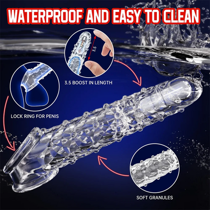 Cock Ring Vibrator Penis Sleeve Penis Enlargement Granule Clitoris G-spot Stimulate Delay Ejaculation Anal Plug Sex Toys For Men
