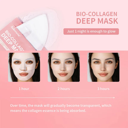 4pcs Collagen Deep Face Mask Hydrating Overnight Moisturizing Face Mask Pore Minimizing Plumping Travel Essentials Beauty Skinca