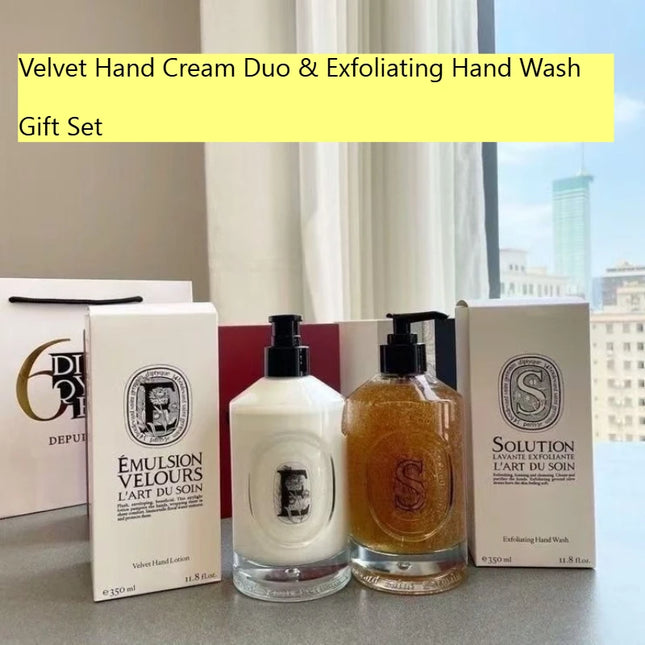 Luxury Exfoliating Hand Scrub and Velvet Cream Duo Set - Deep Nourishing for Soft, Revitalized Hands