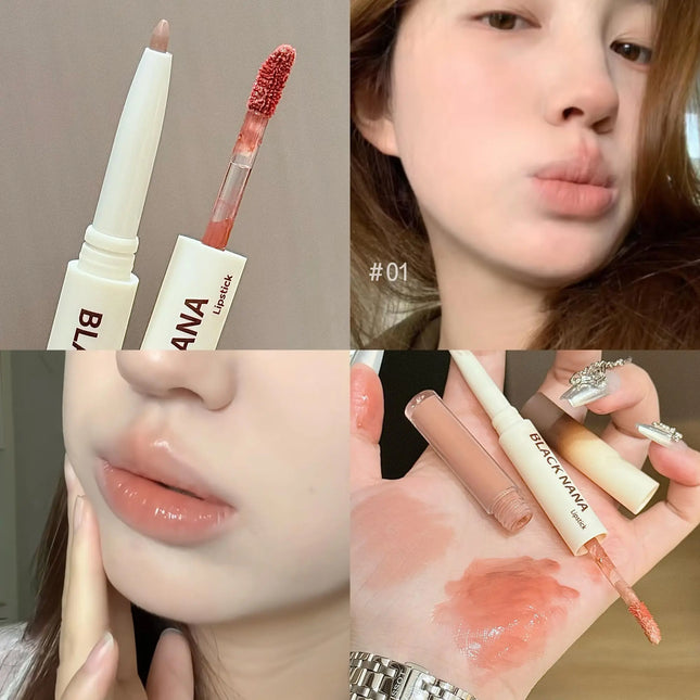 Matte Nude Lip Liner Pencil Lips Contour Makeup Mirror Water Light Lip Tint Double Headed Lip Gloss Lipliner for Women Cosmetics