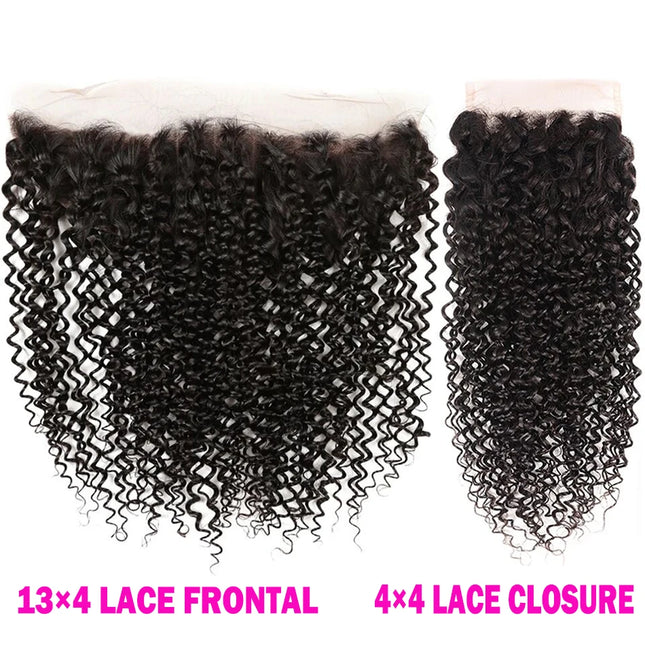 4x4 13x4 Transparent HD Lace Frontal Closure Straight Water Wave Kinky Curly Lace Closure Only 100% Remy Human Hair pre-plucked