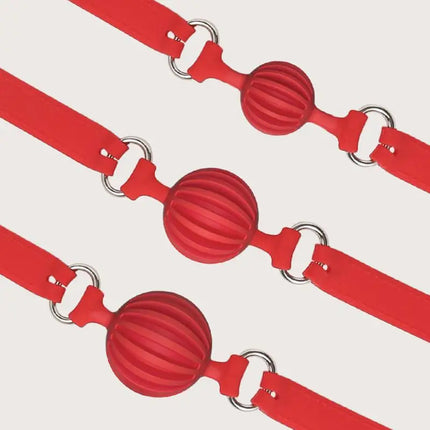 Adult Games Mouth Gag Silicone Ball Oral Fixation Mouth Gags Bondage Restraints Red Black Colors Sex Toys For Couple Ball Gag