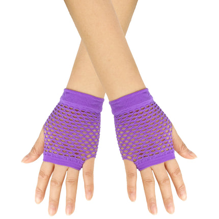 New Fishnet Gloves Red Black Girl Sheer Mesh Mittens Gloves Adult Woman Disguise Rock Fancy Night Club Party Sexy Fashion Gloves