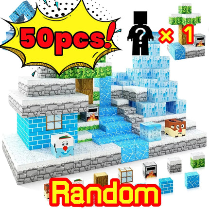 10-500 pcs World Magnetic Building Block Set Pixel Building Toy DIY Magnetic Cube Brick Construction Magnet Toy Birthday Gift