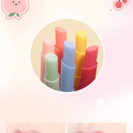 Fruity Color Changing Lip Balm Natural Temperature Change Coloured Lipstick Long Lasting Moisturizing Makeup Cosmetics for Women