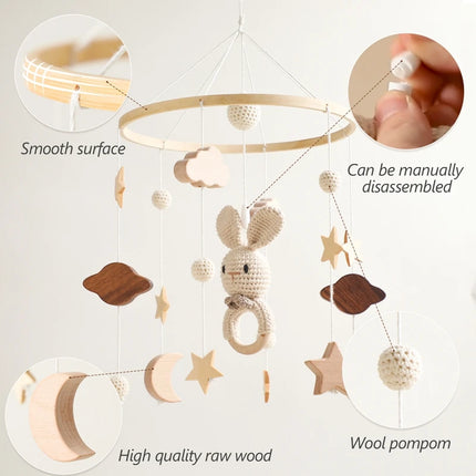 Baby Cloud Rattles Crib Mobiles Toys 0-12 Months Bell Musical Box Newborn Bed Bell Toddler Rattles Carousel For Musical Toy Gift